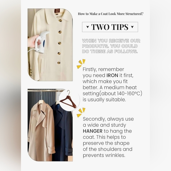 Omoone 2025 Winter Elegant Womens Pea Coat #1113 - Picture 6 of 12